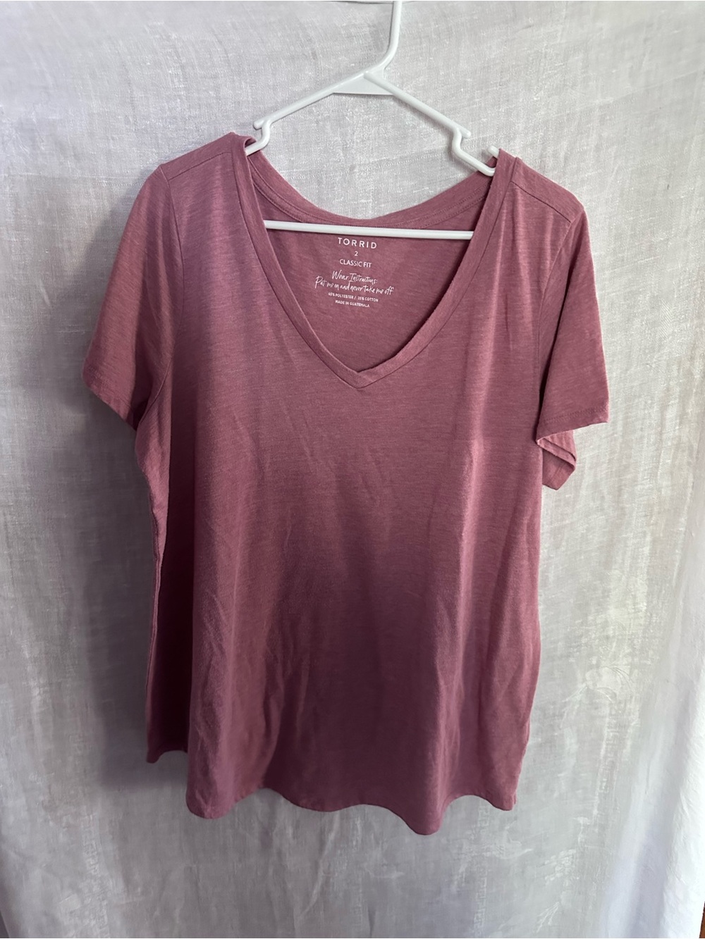 torrid V-Neck Tee in Mauve Rose